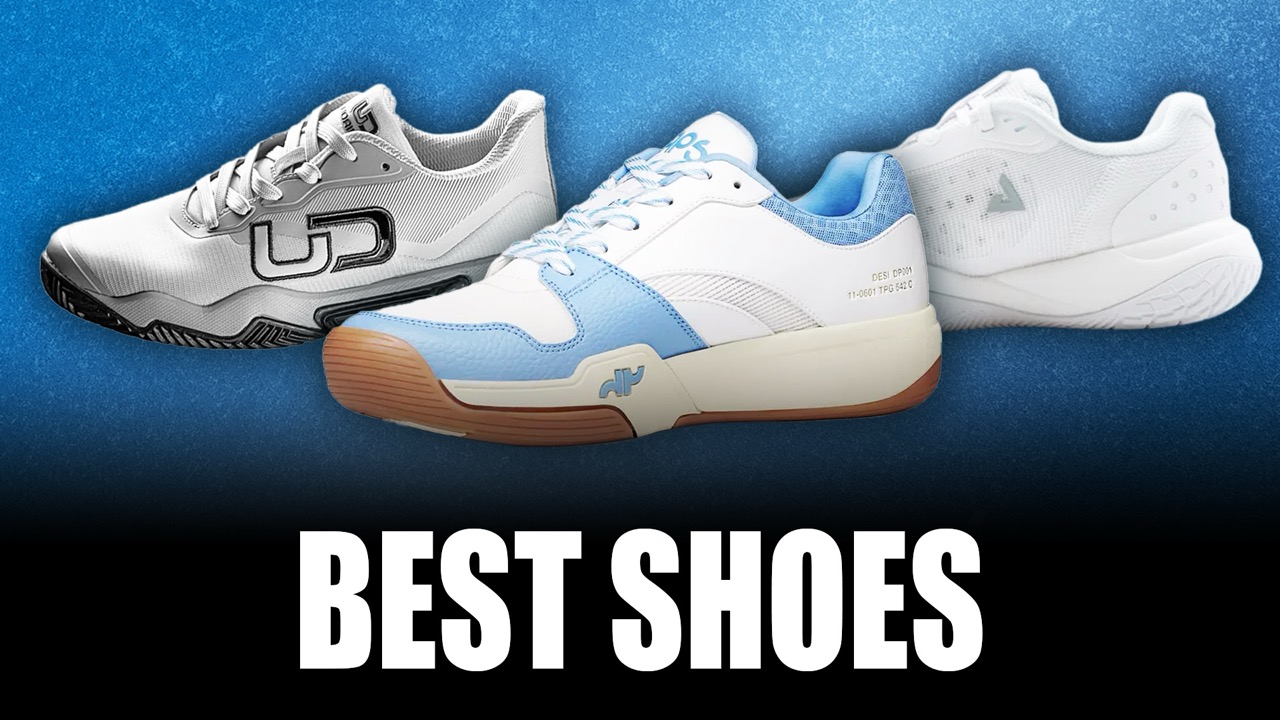 The best shoes for pickleball players graphic.