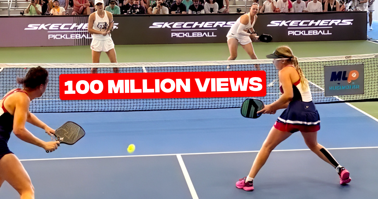 Screenshot of a viral pickleball point