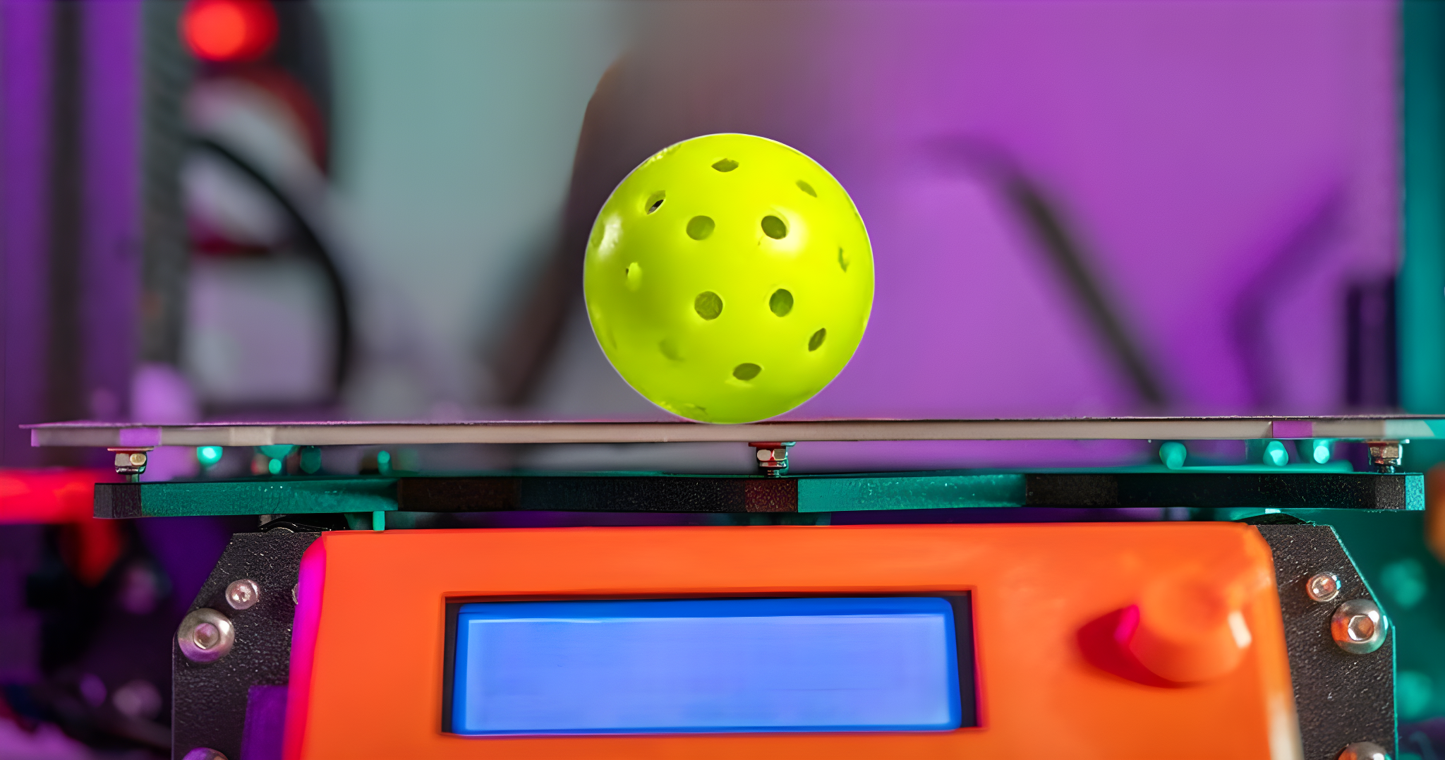 3D printing platter with a pickleball on top