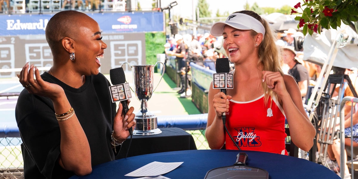 World No. 1 women's pickleball player Anna Leigh Waters appeared in a live interview on ESPN's SportsCenter from the Major League Pickleball Mid-Season Tournament.