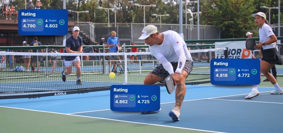 Pickleball players with their DUPR ratings.