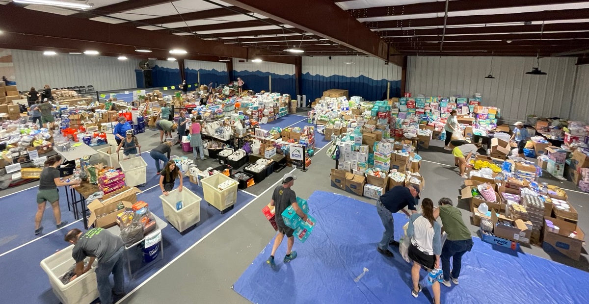 Hurricane relief efforts being conducted in the North Carolina The Summit Pickleball facility