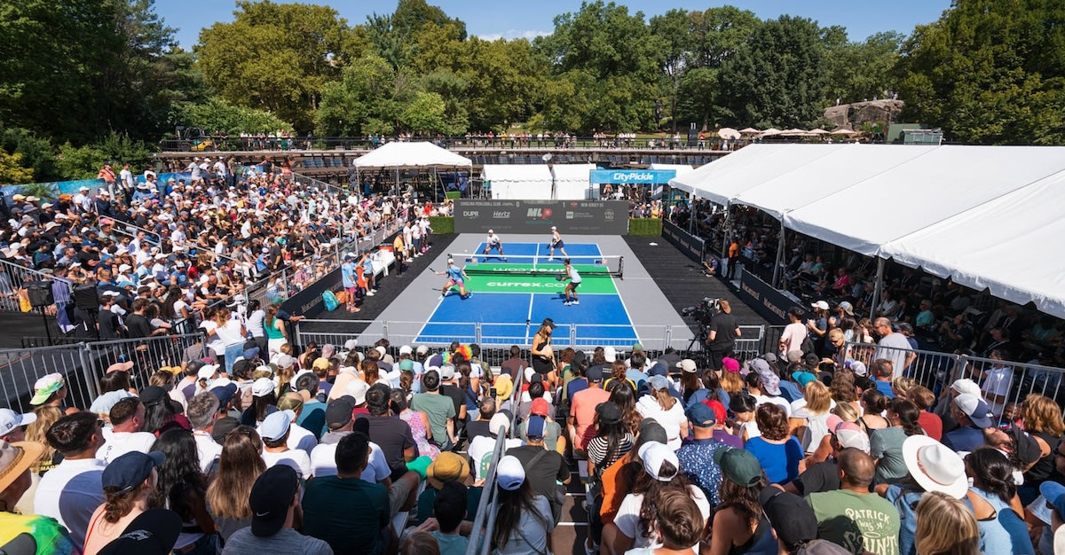 Fans watch a Major League Pickleball match.