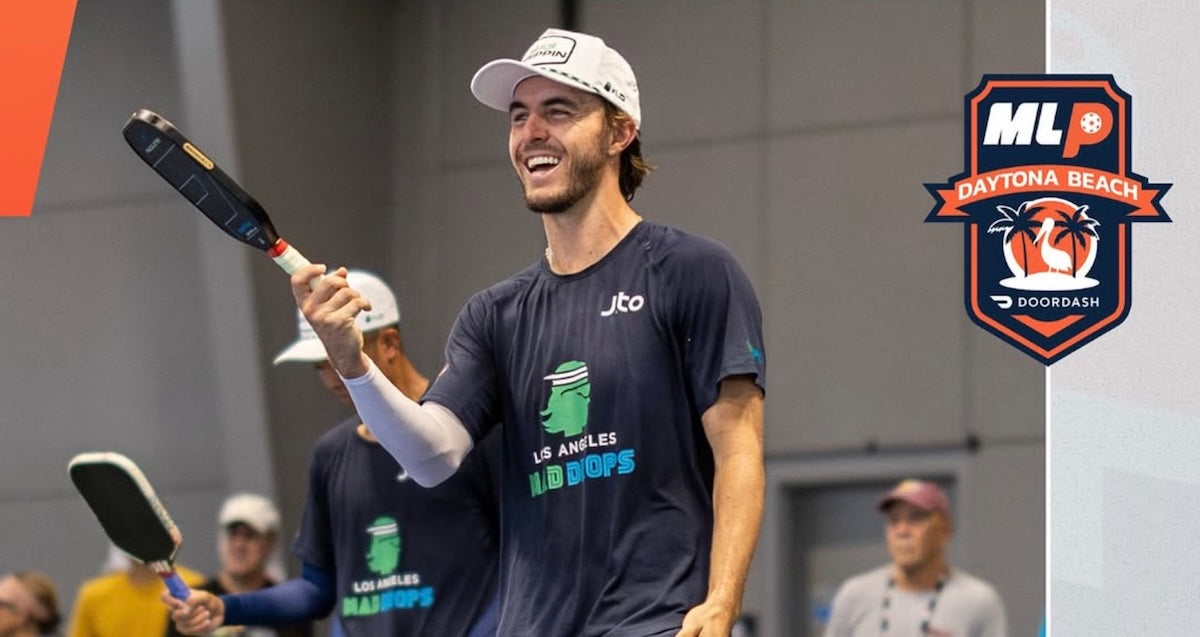 Hunter Johnson reacts after a point at Major League Pickleball Daytona Beach in 2025.