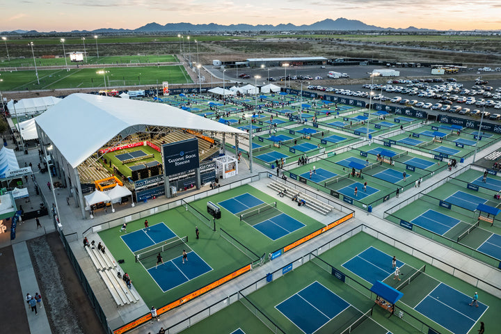 An arial view of the Arizona Athletic Grounds in Mesa, Arizona
