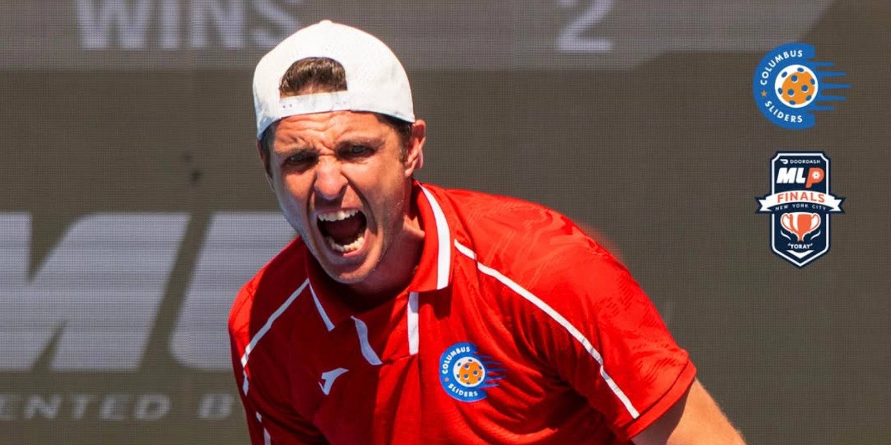 Andrei Daescu celebrates after winning a point in the 2025 Major League Pickleball Finals.