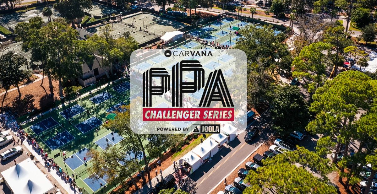 PPA Tour Challenger series logo set against courts