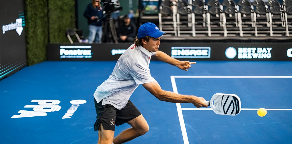James Ignatowich demonstrating a superior pickleball drive