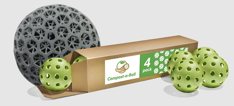 A 3D-printed, recyclable pickleball by Accel Sports