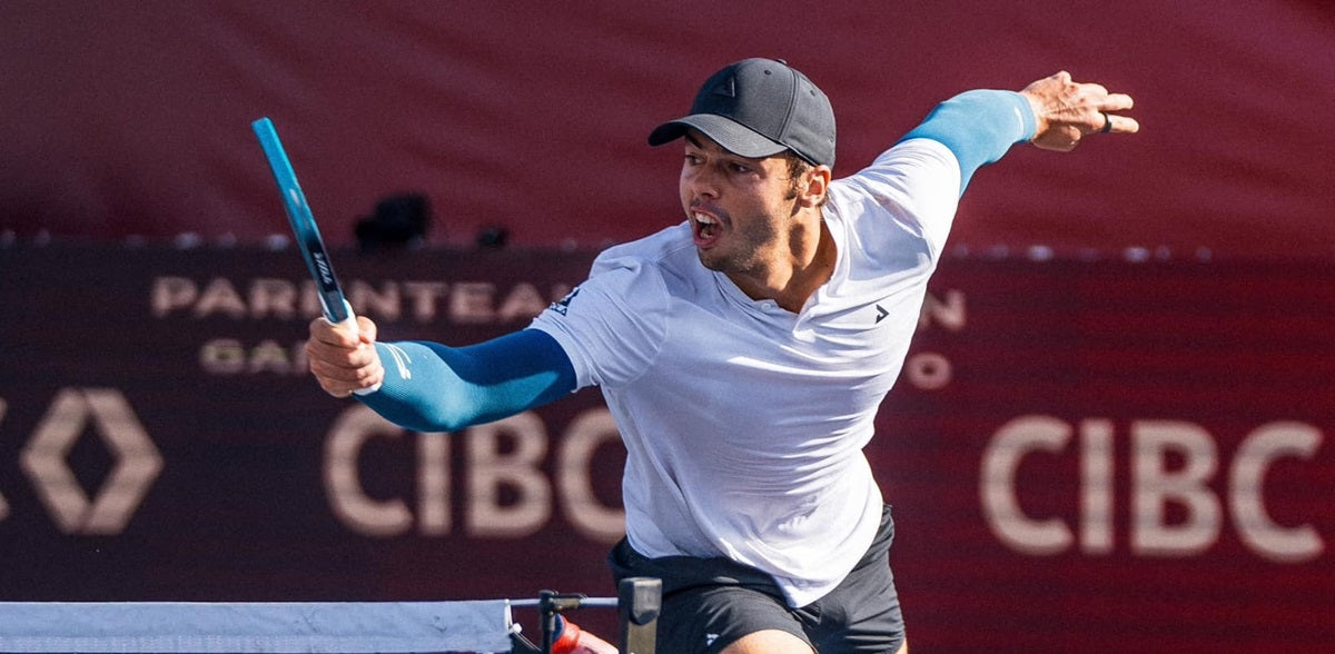Ben Johns attempts an aggressive pickleball shot