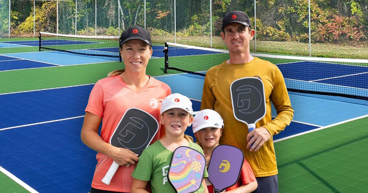 Megan Fudge, pro pickleball player, poses with her family