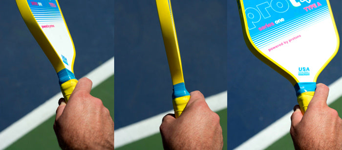 Demonstrating the primary pickleball grips and what they're best for