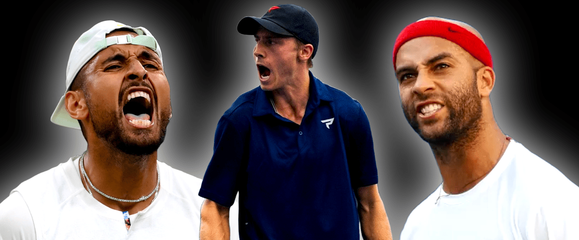 Images from left to right of Nick Kyrgios, Christian Alshon, and Tom Blake