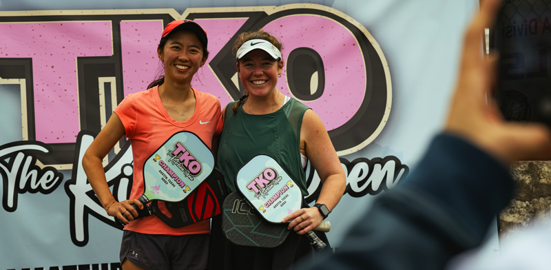 Pickleball players after playing in their first tournament.