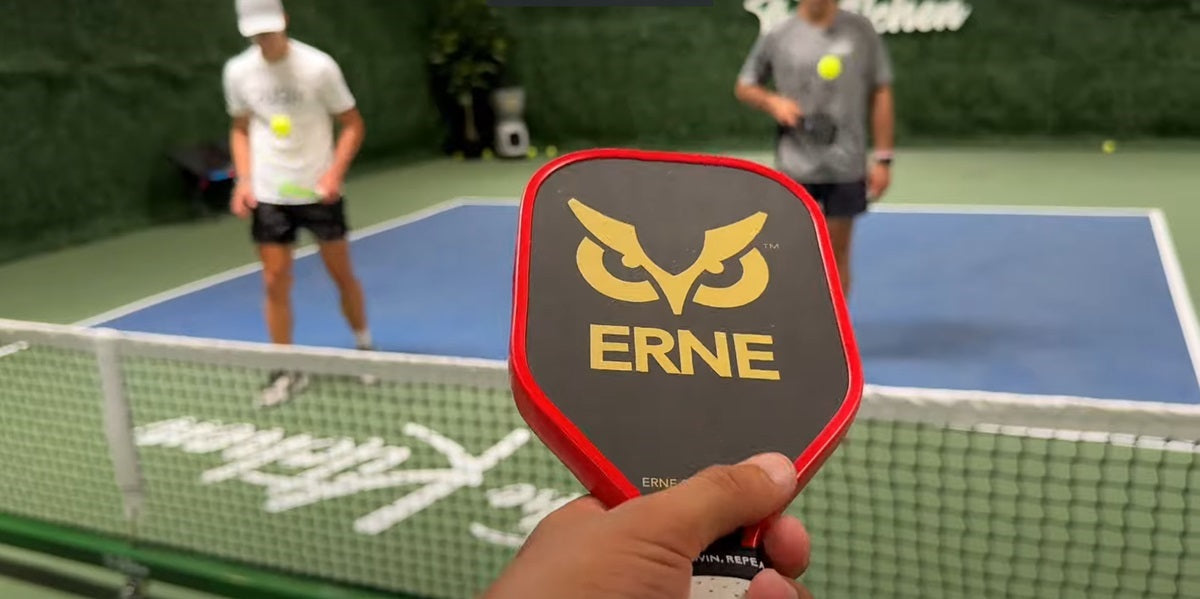 A pickleball training paddle meant to improve placement consistency during pickleball volleys