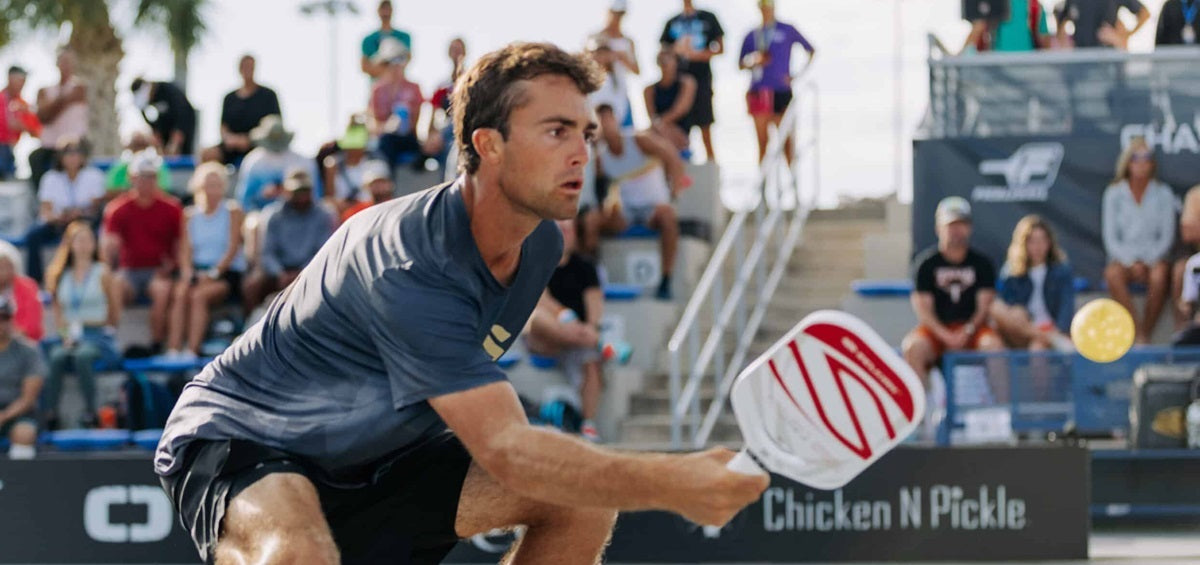 James Ignatowich demonstrating a volley dink