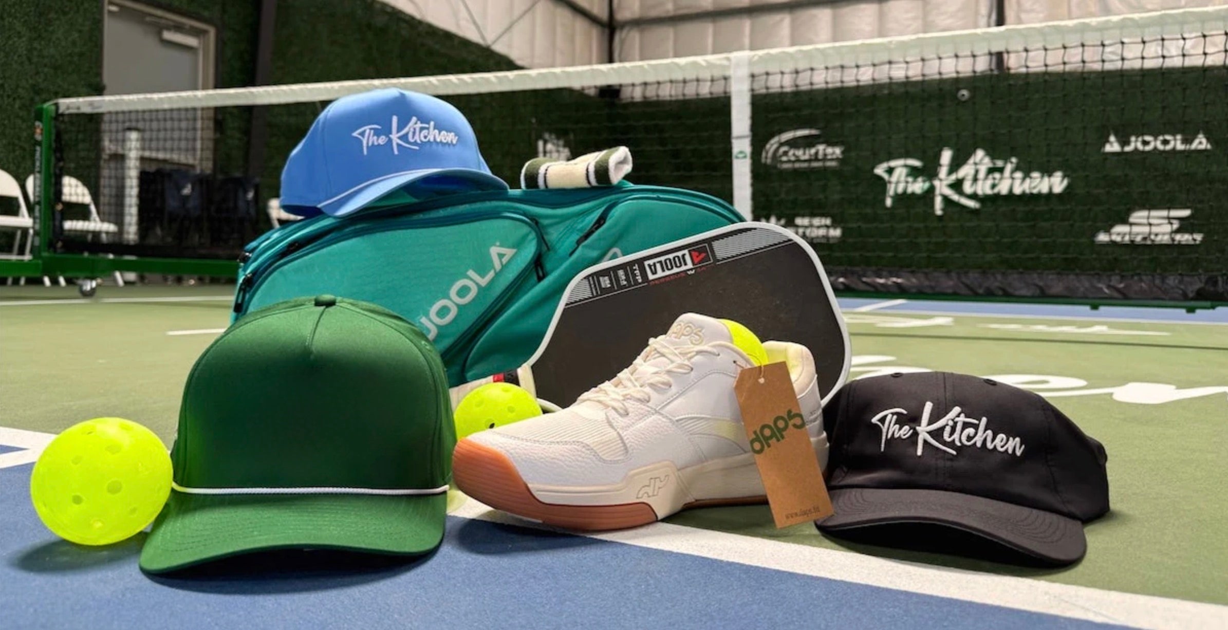 The Kitchen has partnered with many of the top brands in pickleball to bring you exclusive discounts on paddles, shoes, bags, balls and more.
