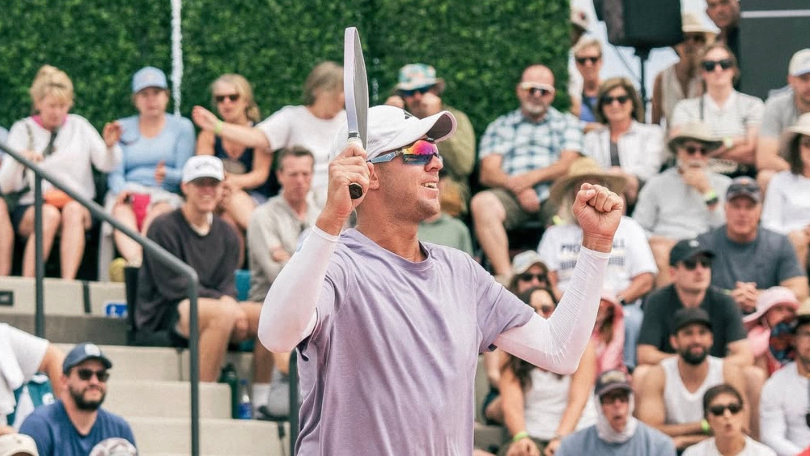 Chris Haworth celebrates after his men's singles win at the PPA Tour 2026 Greater Zion Cup.
