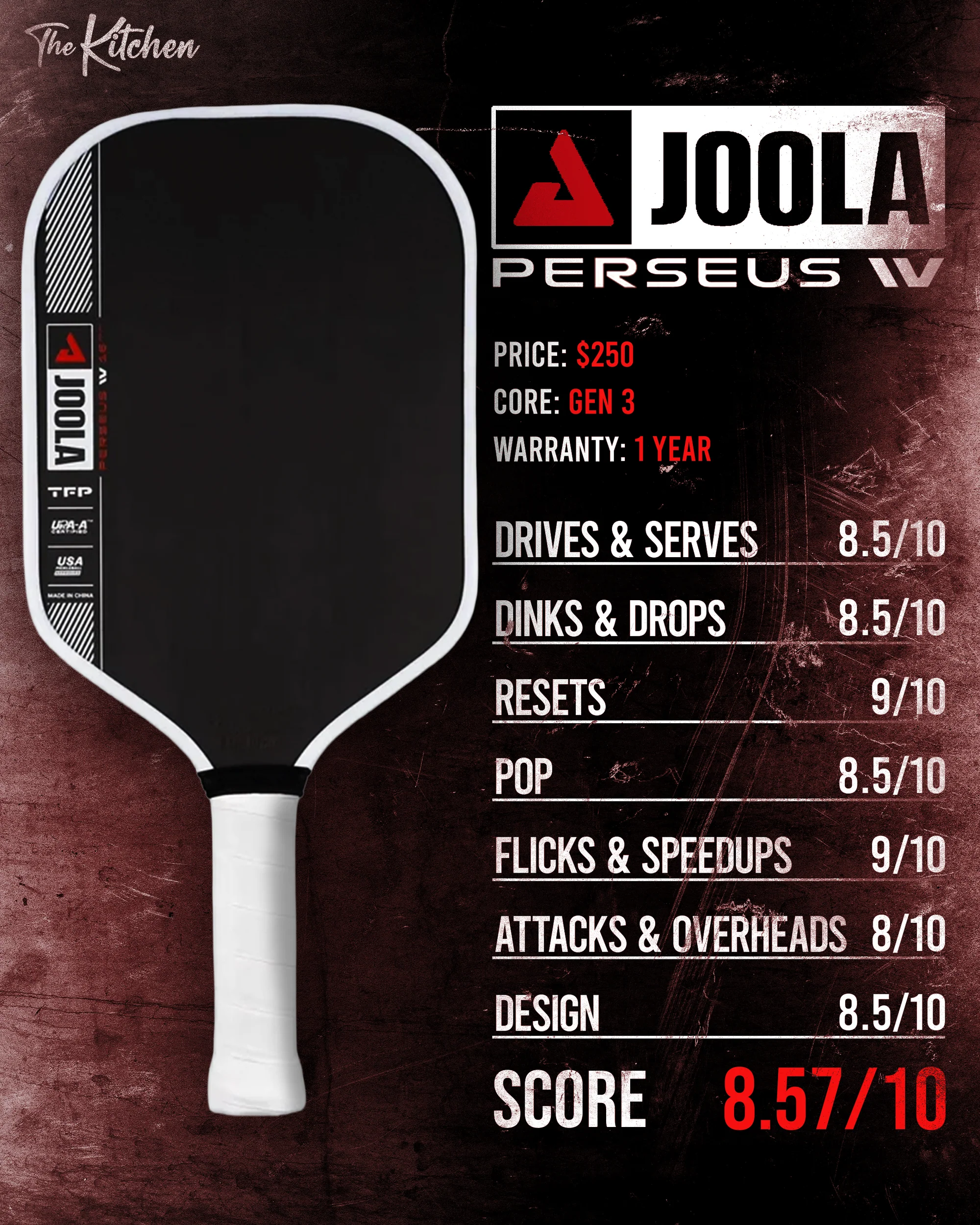 JOOLA Pro IV Series scorecard