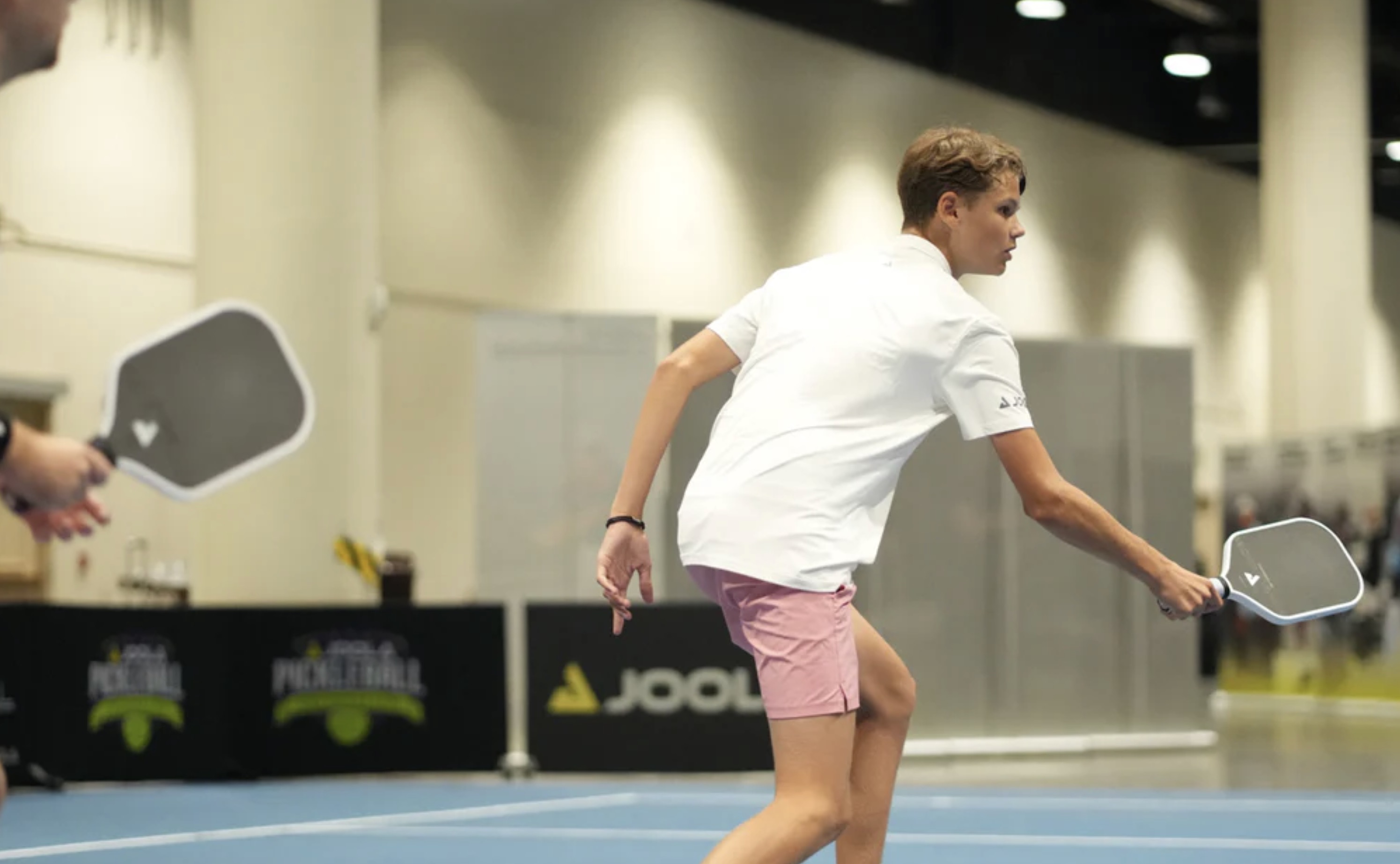 A pickleball player participates in the JOOLA Pickleball Celebration in Orlando.