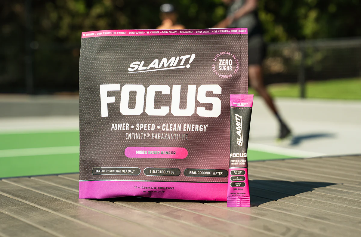 SLAMIT FOCUS energy drink and electrolyte mix.