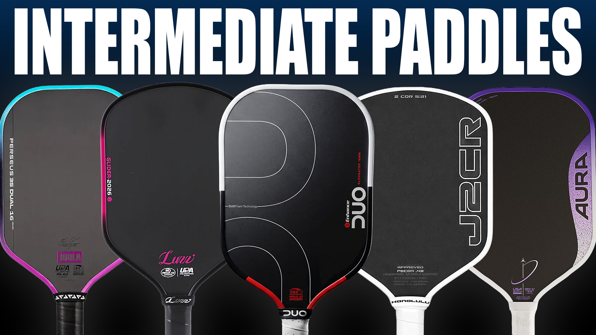 The best intermediate pickleball paddles graphic.