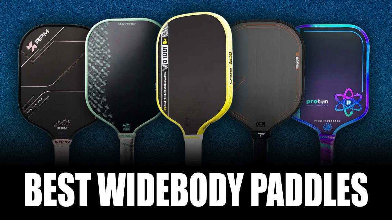 Best widebody pickleball paddles graphic.