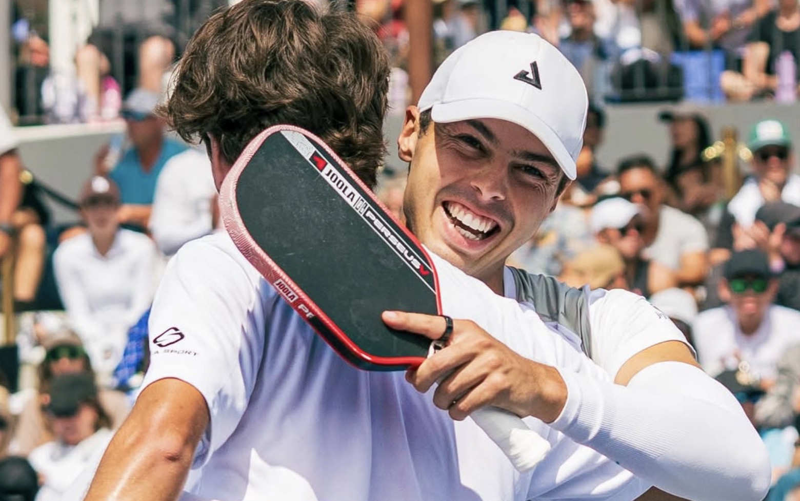 Ben Johns and Gabe Tardio celebrate after a win on the PPA Tour in 2026.